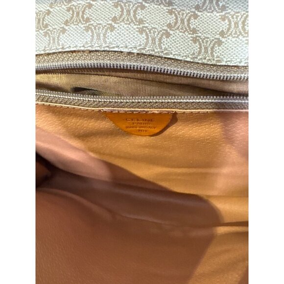 Celine Vintage Macadam Canvas & Leather Crossbody/Clutch Beige & Brown - Picture 4 of 10
